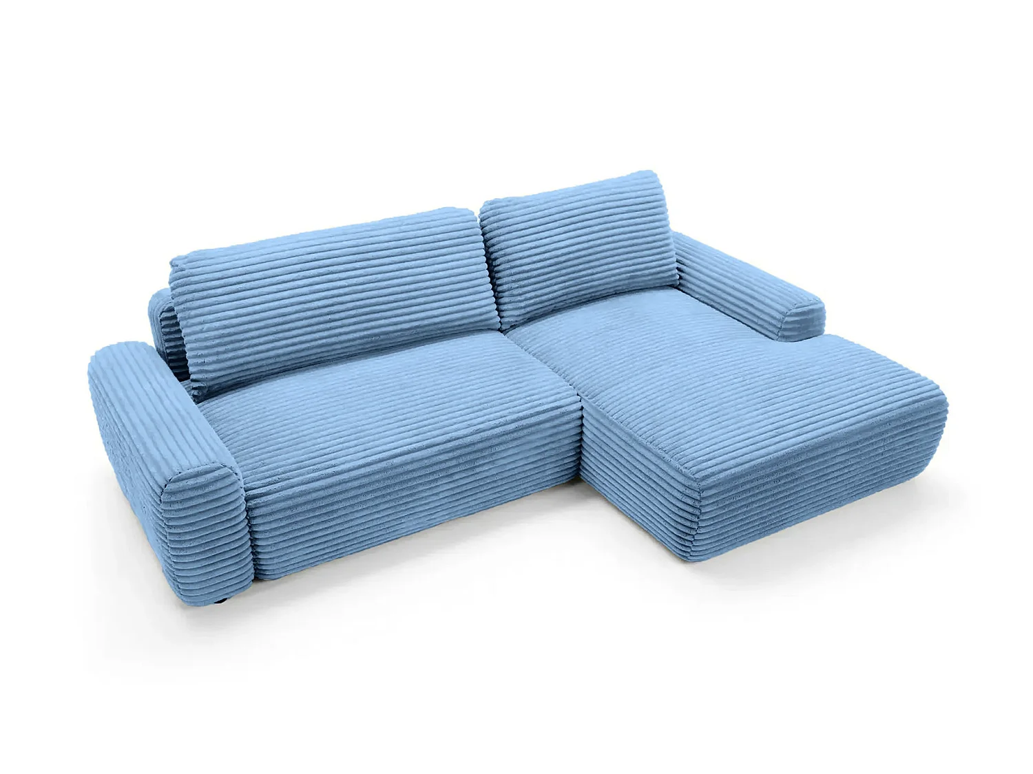 OLYMPE - 4 zits corduroy hoekbank - Lichtblauw