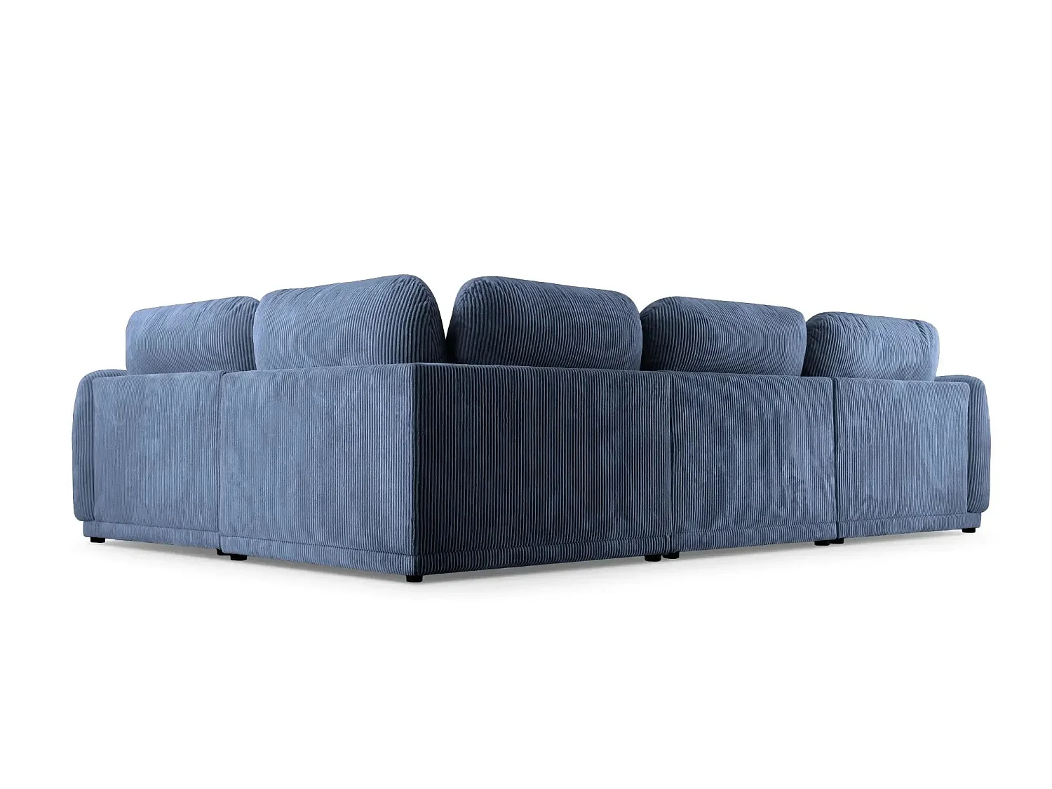 ROSALIE L - Modulaire hoekbank small corduroy 4 zits - Rechts - Blauw