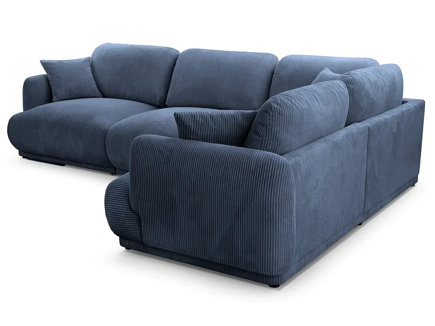 ROSALIE L - Modulaire hoekbank small corduroy 4 zits - Rechts - Blauw