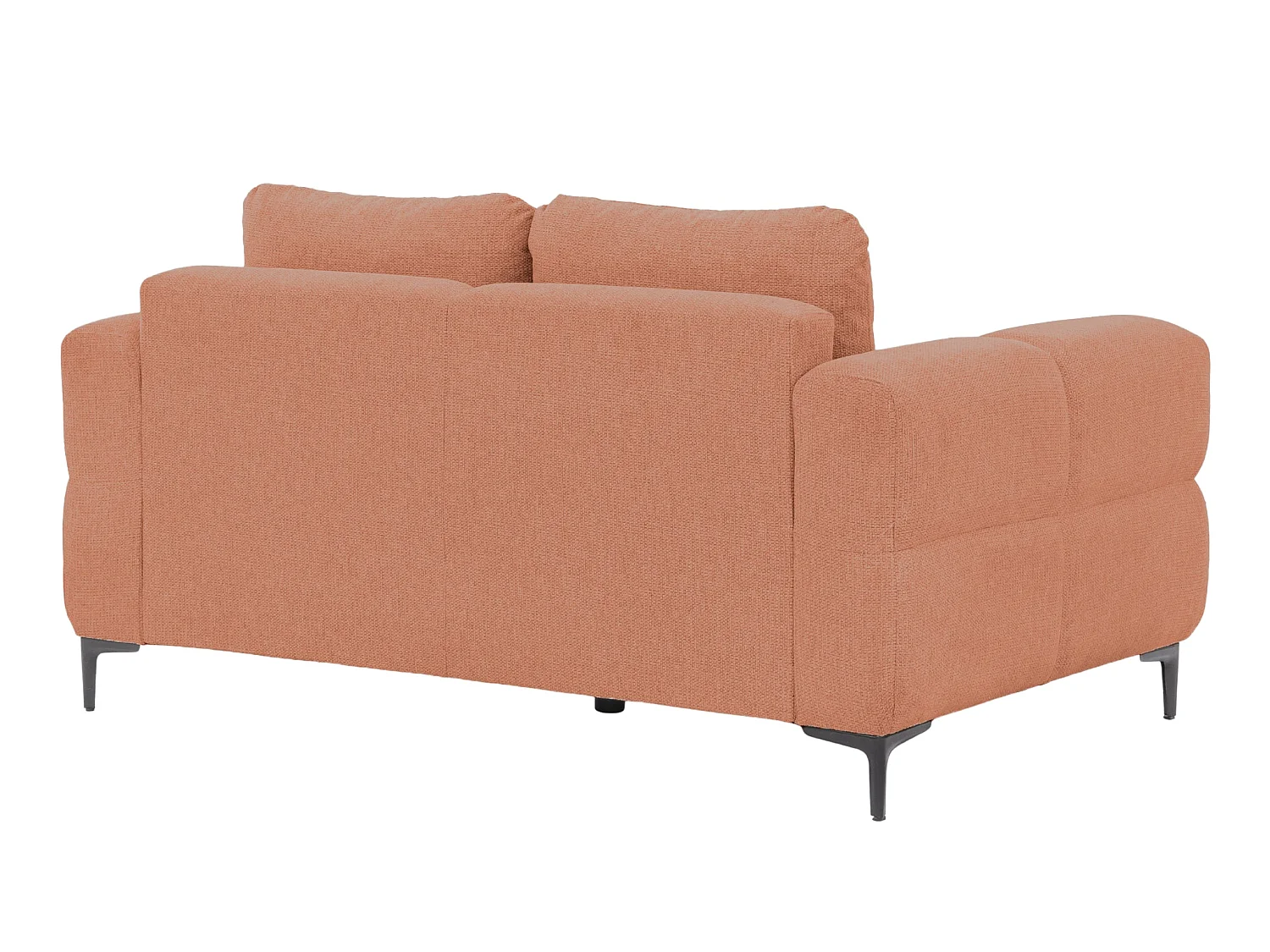 ELTON - Canapé droit tissu lisse 2 places Terracotta