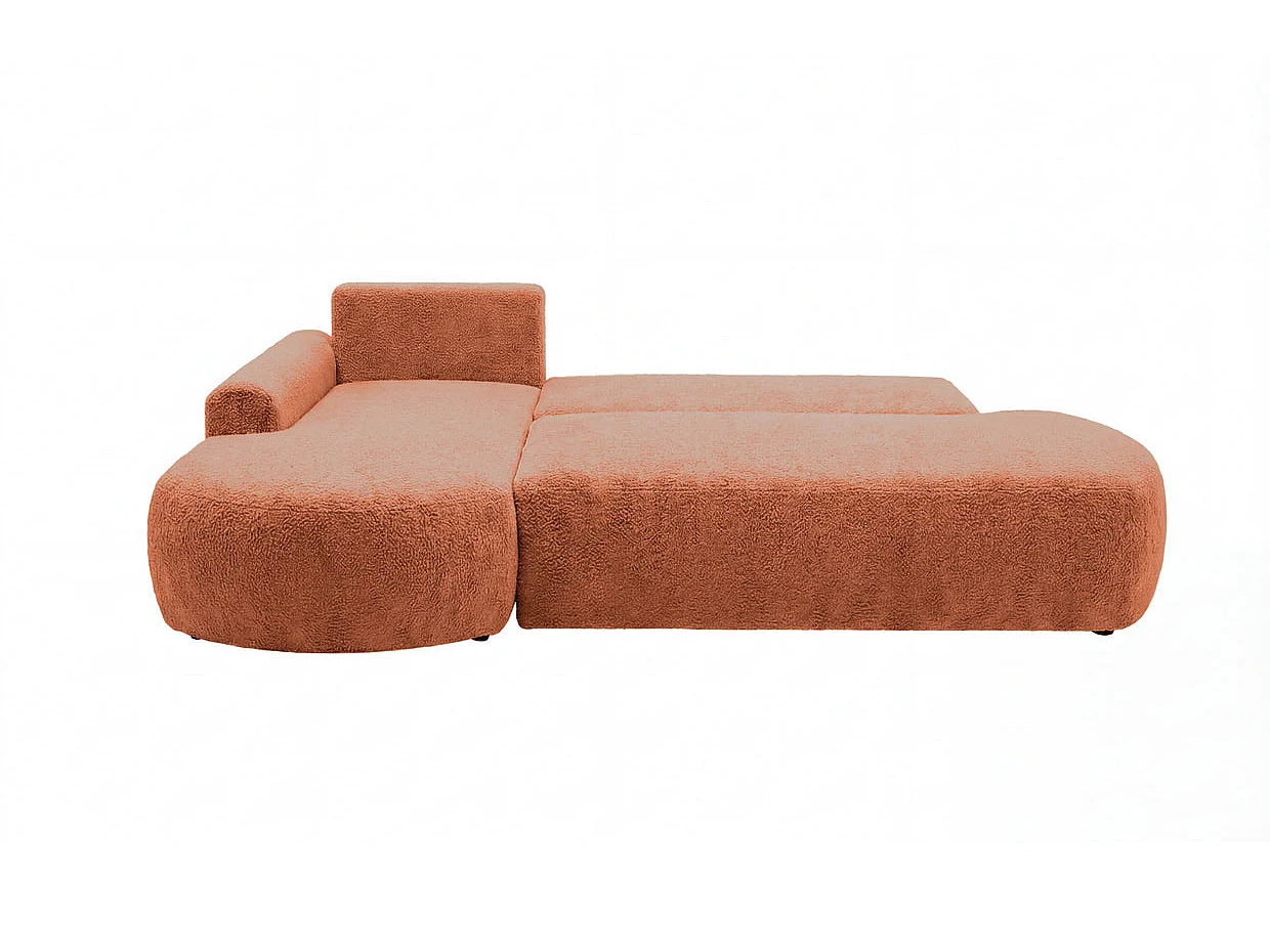 COLIN - 3-zits hoekbank van structuurstof - Terracotta