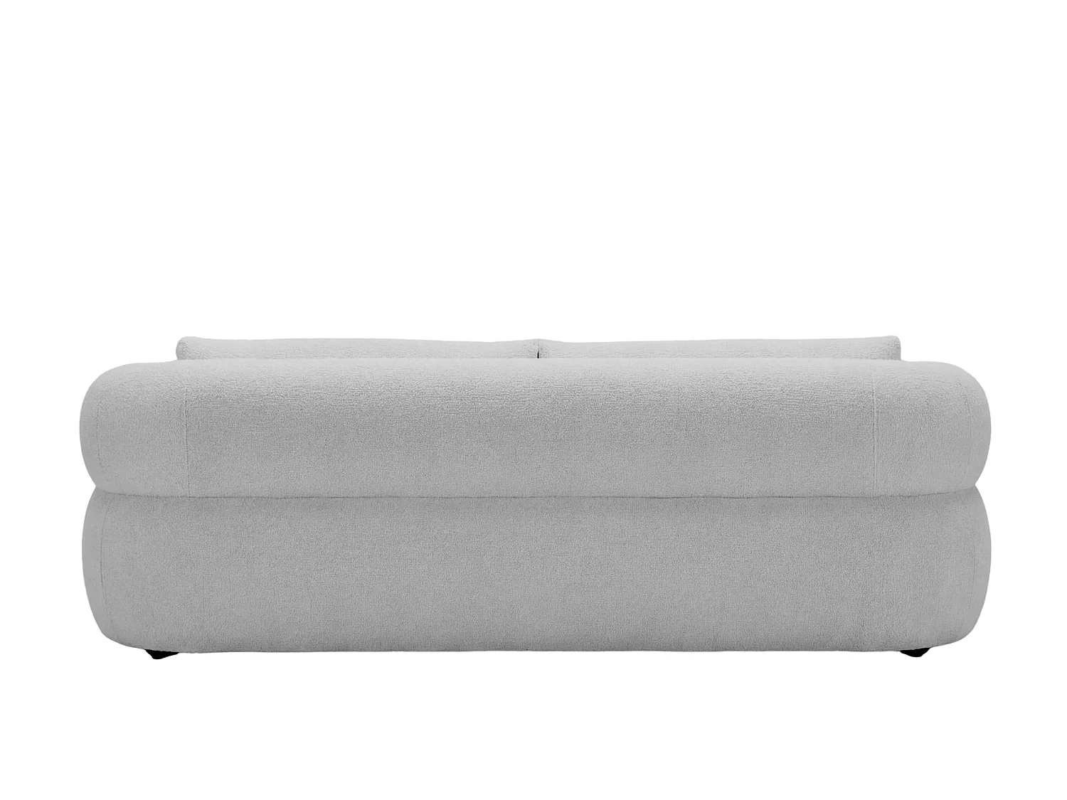 ELLY - Canapé droit tissu chenille 3 places Gris clair