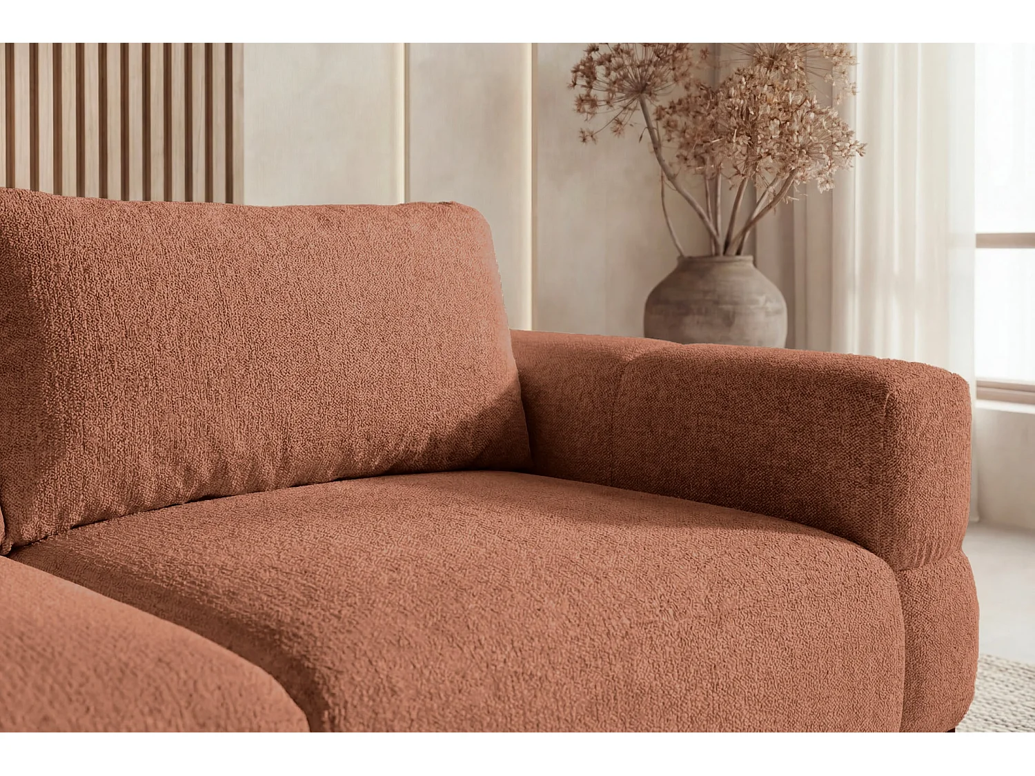 ELTON - Sofa 3-er Recht Stof - Terracotta