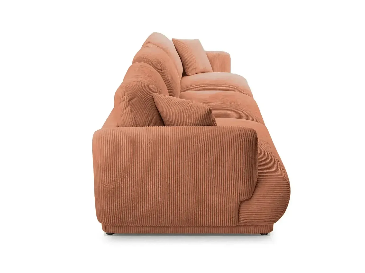 ROSALIE - 3-zits rechte kleine corduroy bank - Terracotta