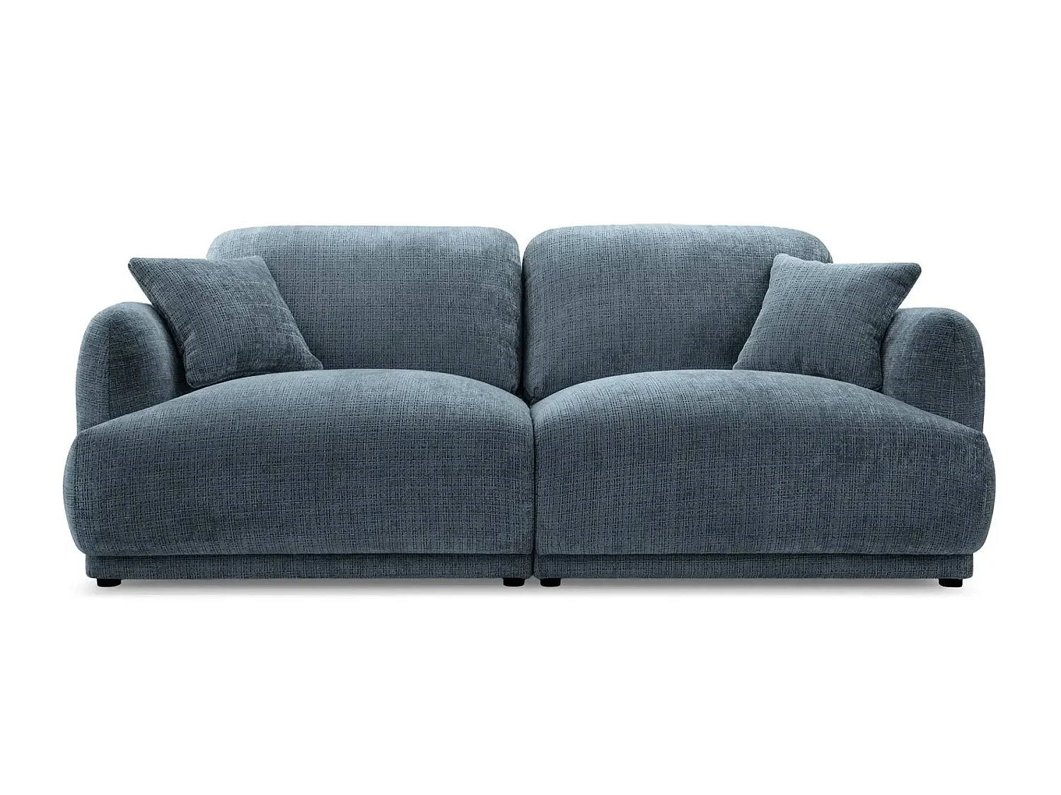 ROSALIE - 2-zits rechte bank in chenille stof - Blauw