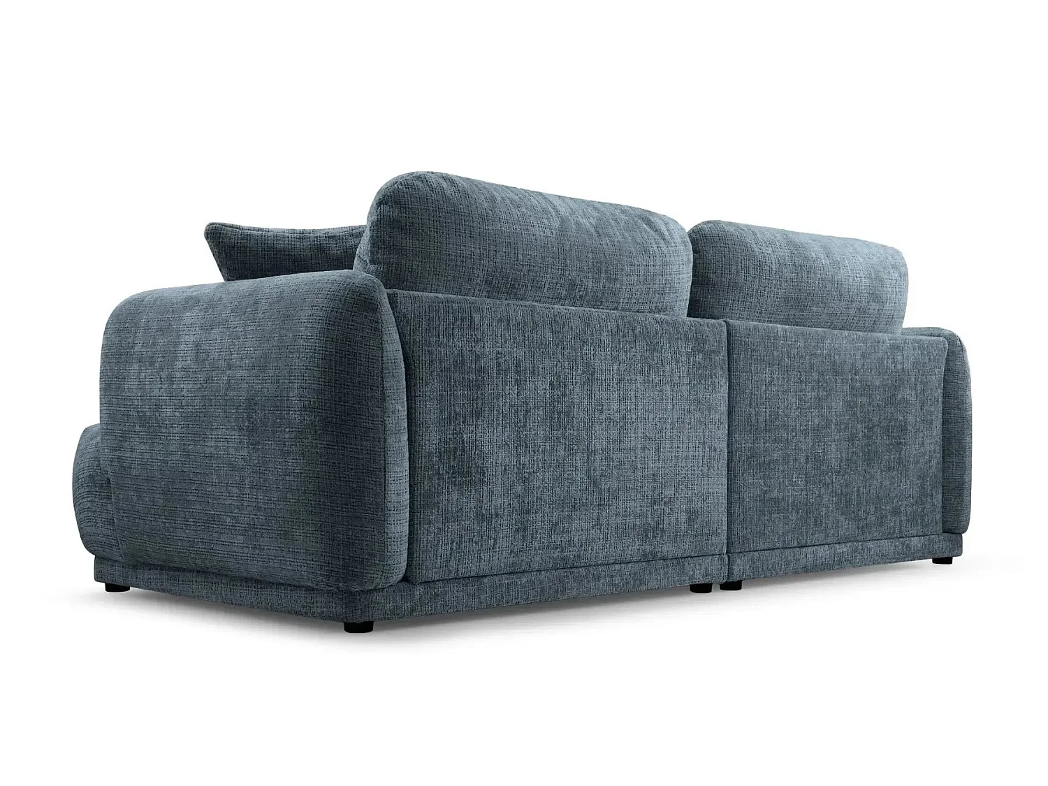 ROSALIE - 2-zits rechte bank in chenille stof - Blauw