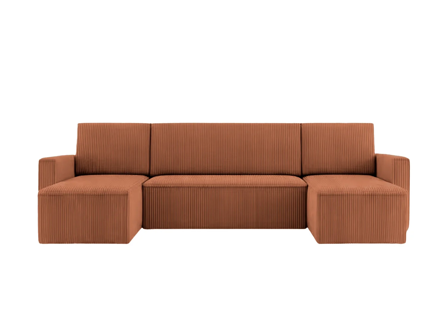 MAURIE - Panoramabank klein ribfluweel 5 zits - Terracotta