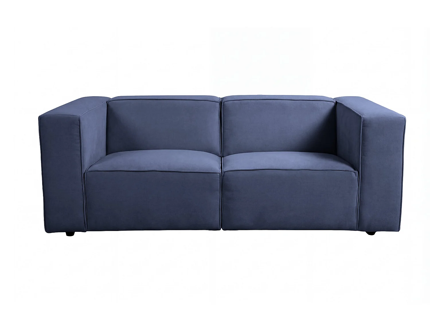 MINI BASIL - Sofa 2-er rechte stof - Blauw