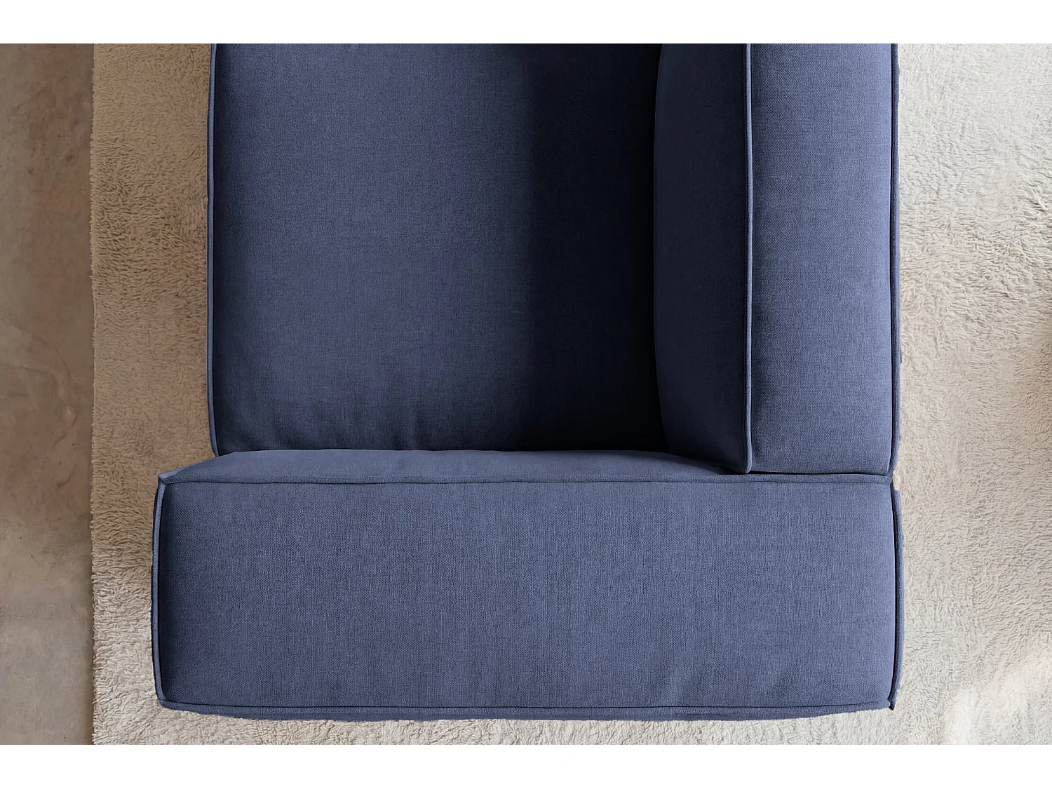 MINI BASIL - Sofa 2-er rechte stof - Blauw