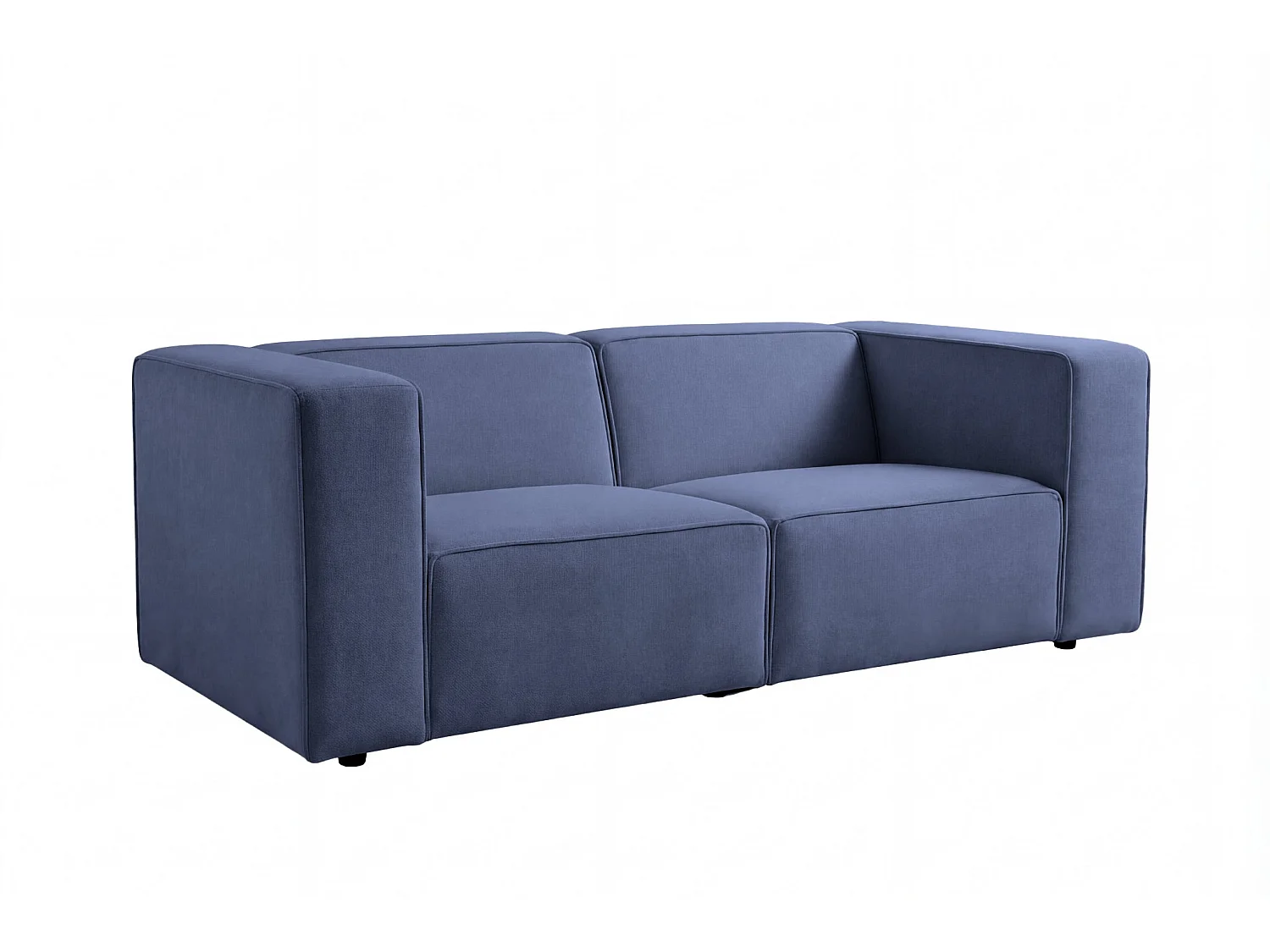MINI BASIL - Sofa 2-er rechte stof - Blauw