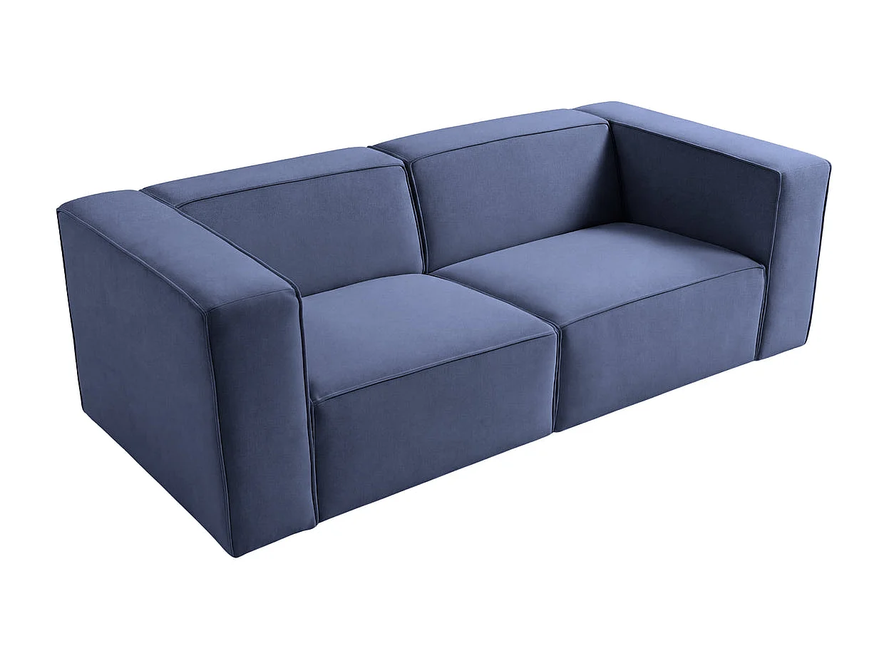 MINI BASIL - Sofa 2-er rechte stof - Blauw