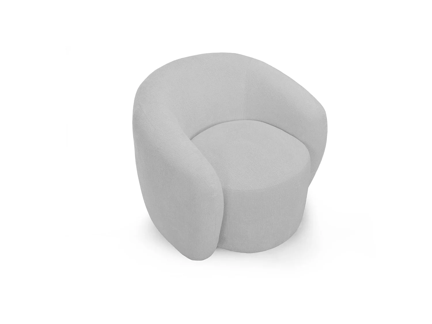 AURELIE - Pack Canapé droit 2 places + fauteuil + pouf tissu Gris clair