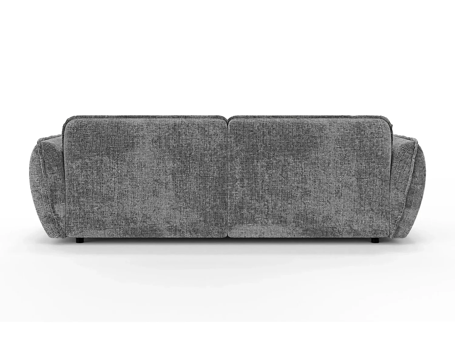 MONA - Canapé d'angle tissu chenille 4 places Gris foncé Droit