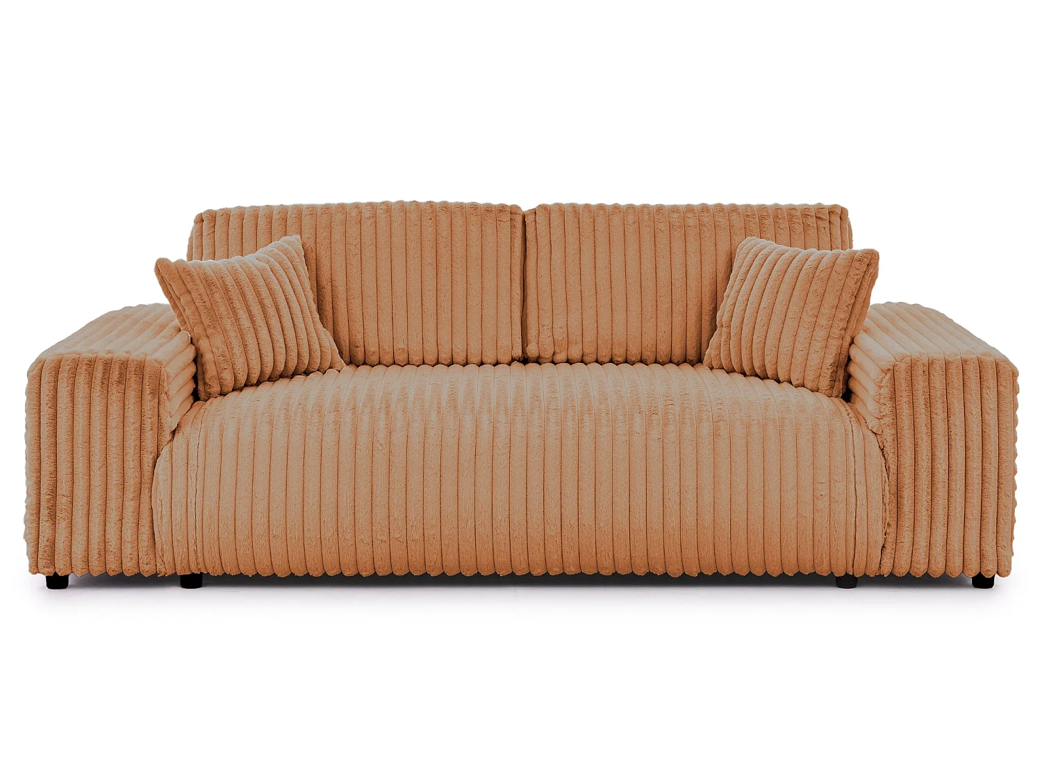 CAISA - 3-zits rechte grote corduroy bank - Terracotta