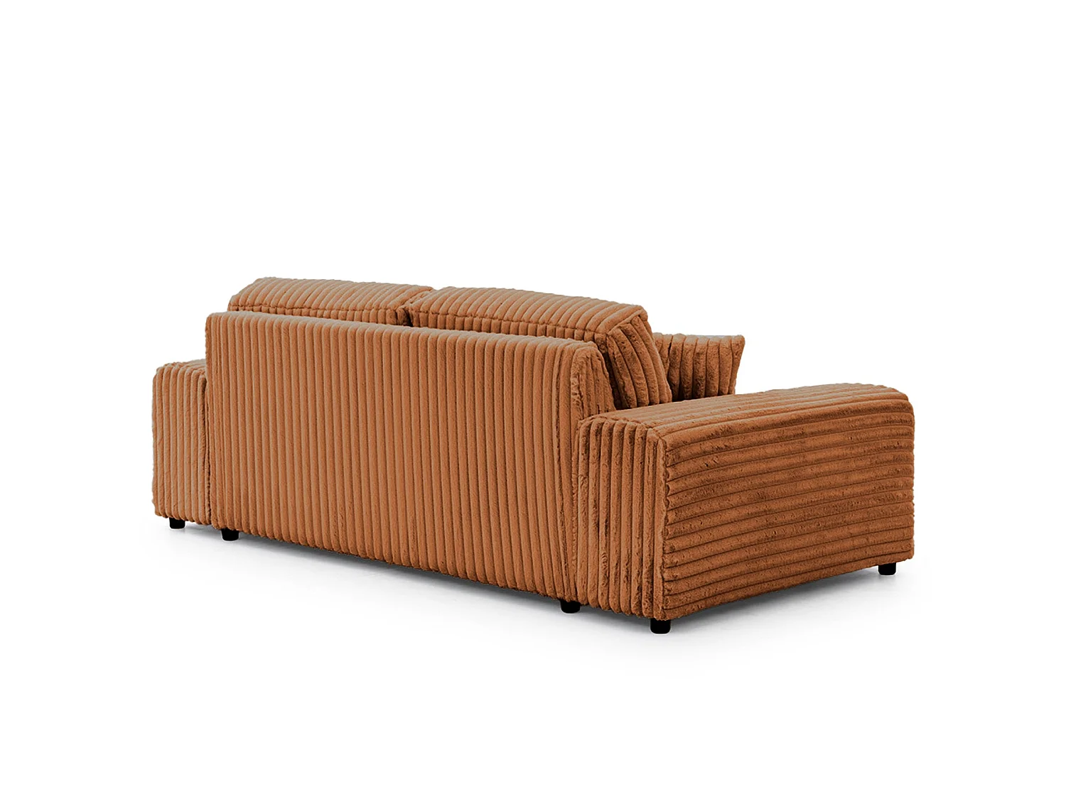 CAISA - 3-zits rechte grote corduroy bank - Terracotta