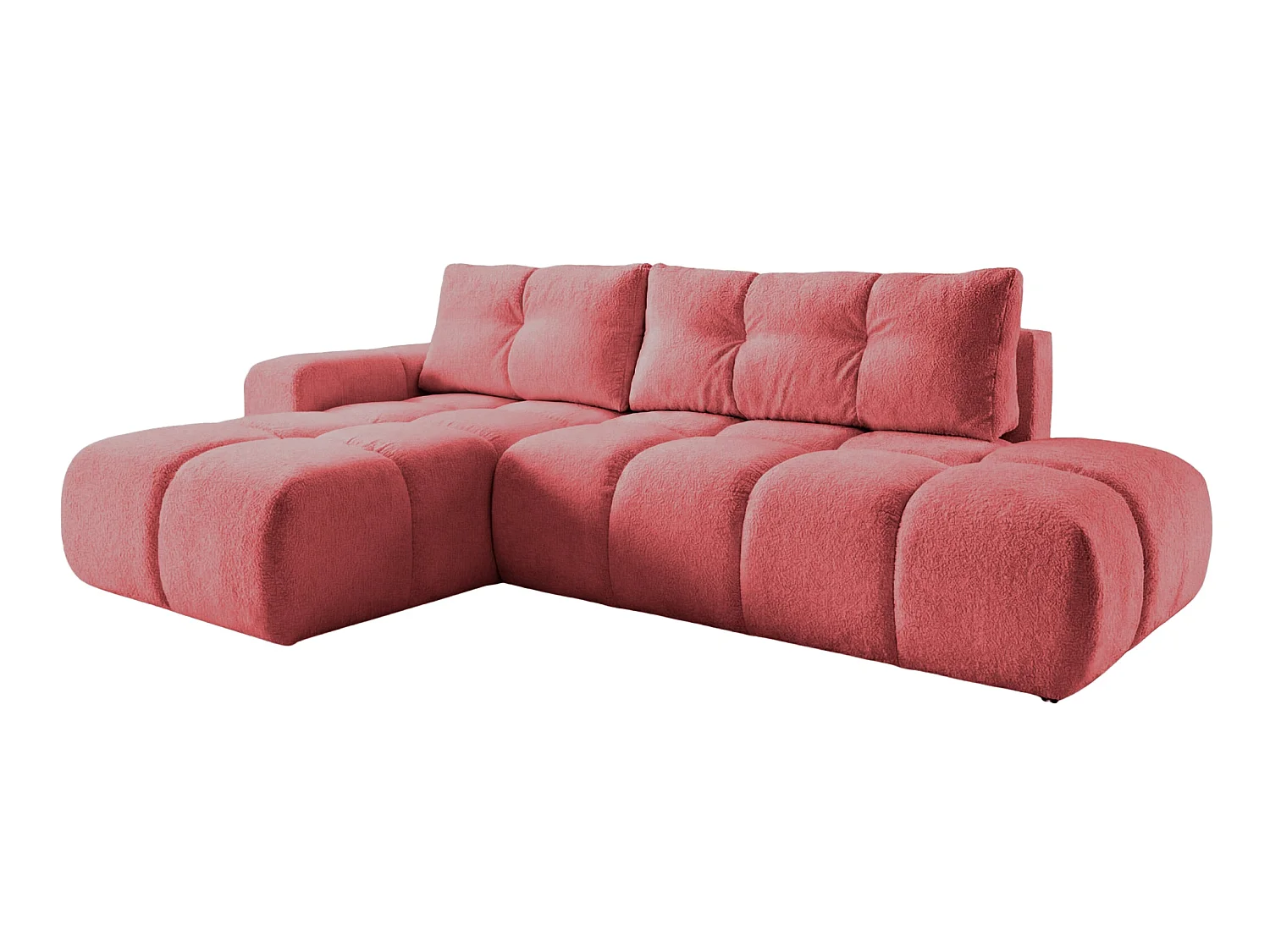 CONSTANCE - 4-zits hoekbank in chenille stof - Rood