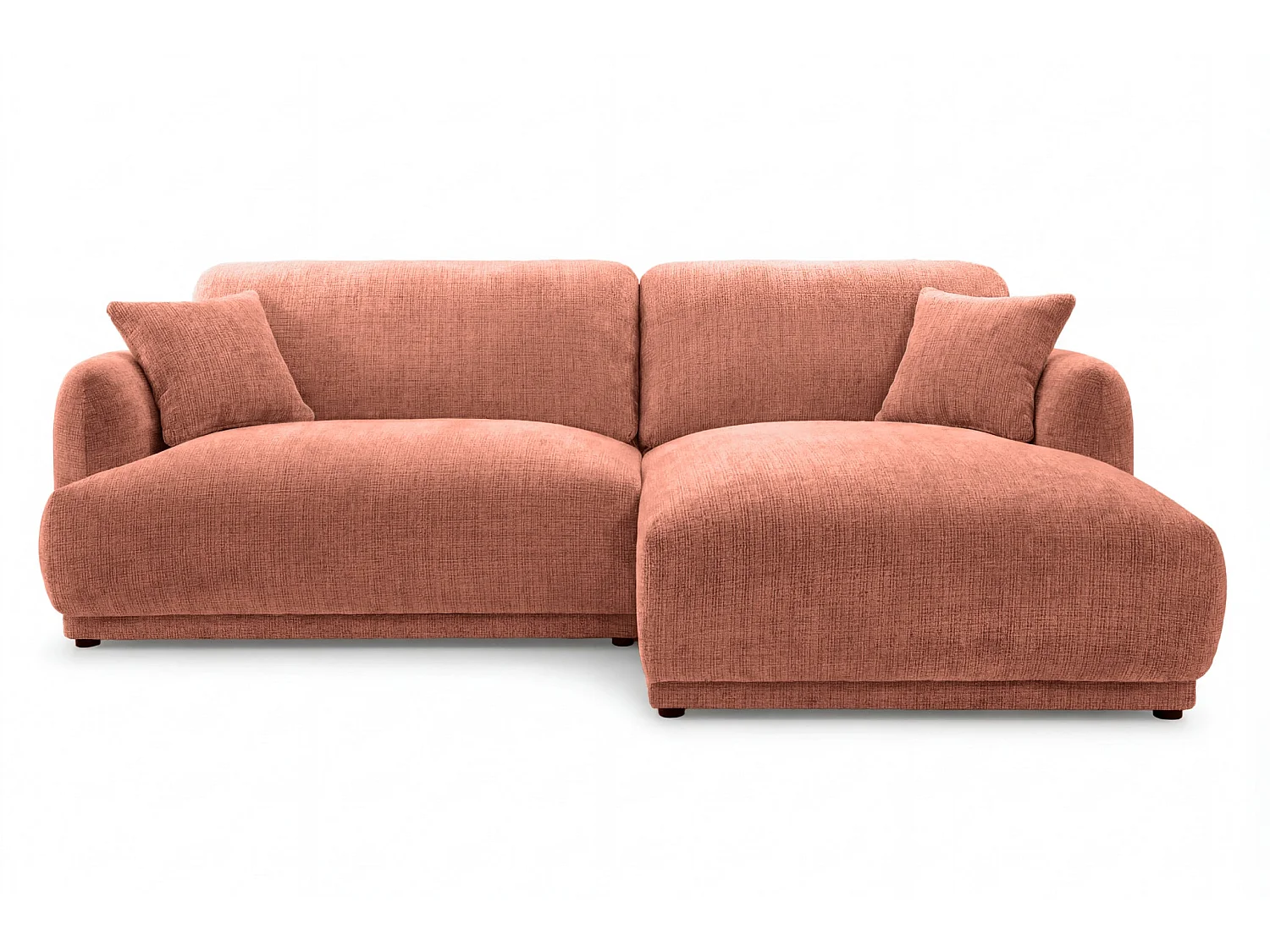 ROSALIE - 3-zits hoekbank in chenille stof - Terracotta