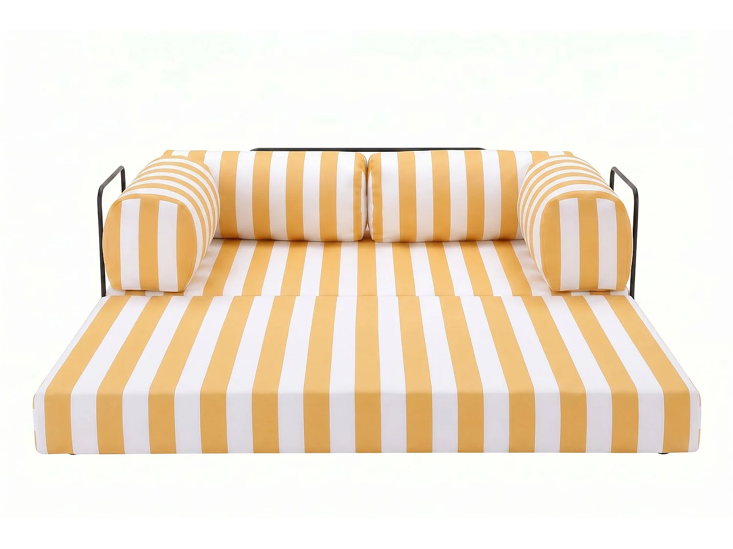 COSIMA - Canapé droit tissu rayé 3 places Jaune