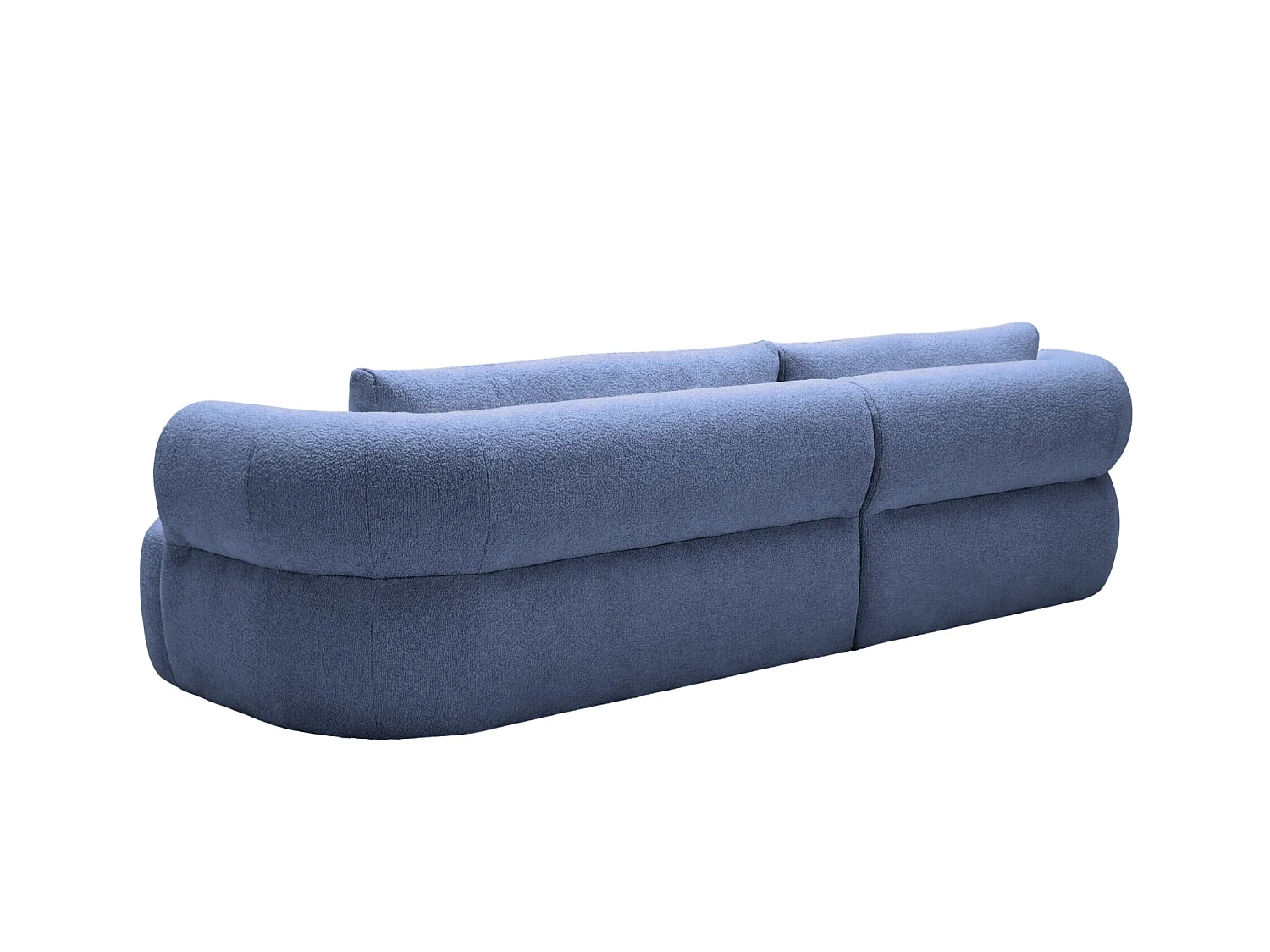 ELLY - 4-zits hoekbank in chenille stof - Recht - Blauw