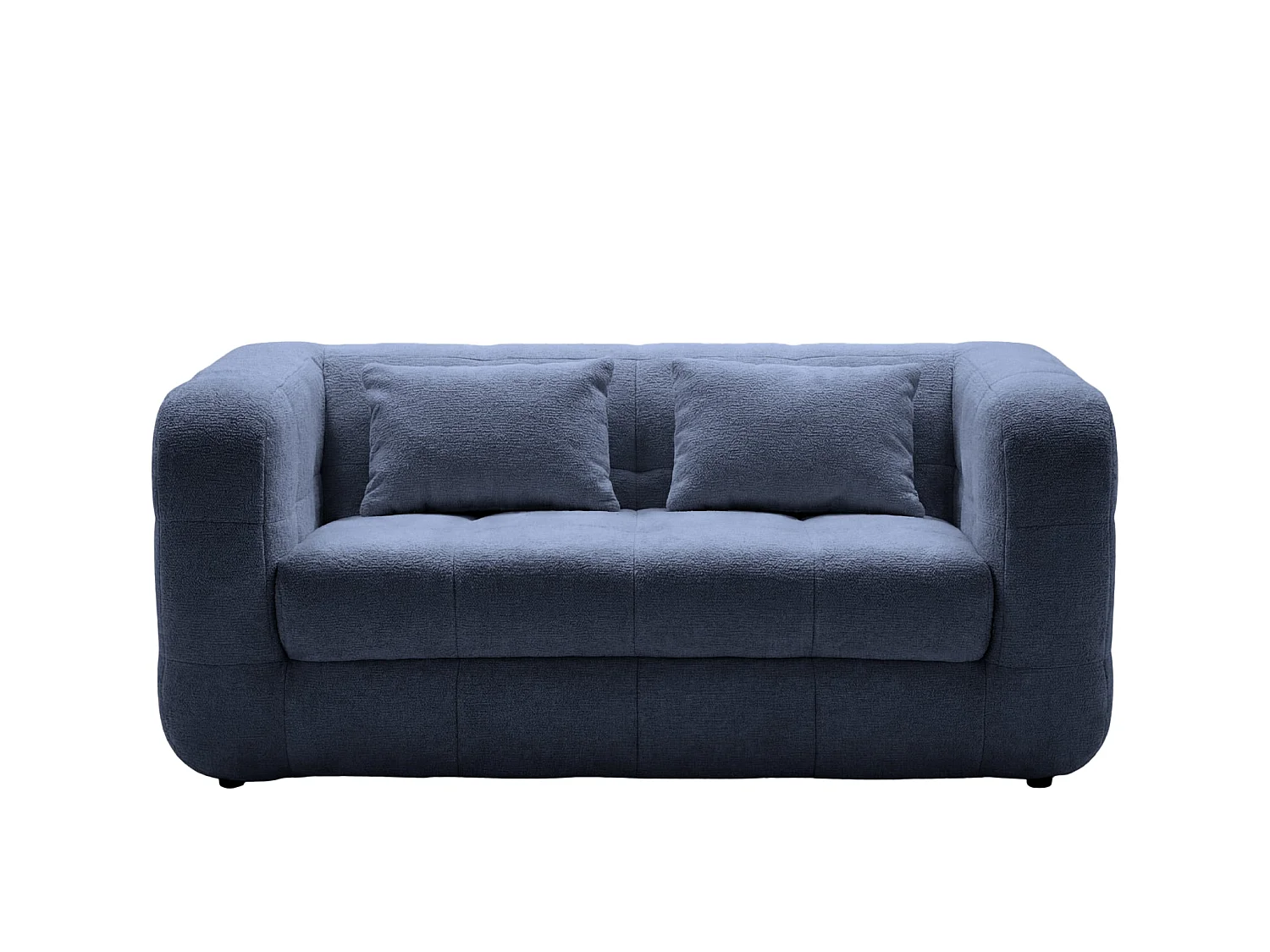ARLETTE - 2-zits rechte bank in chenille stof - Blauw