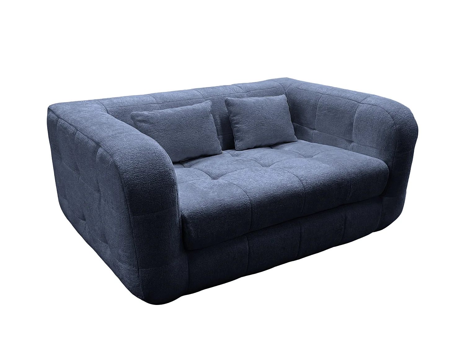 ARLETTE - 2-zits rechte bank in chenille stof - Blauw
