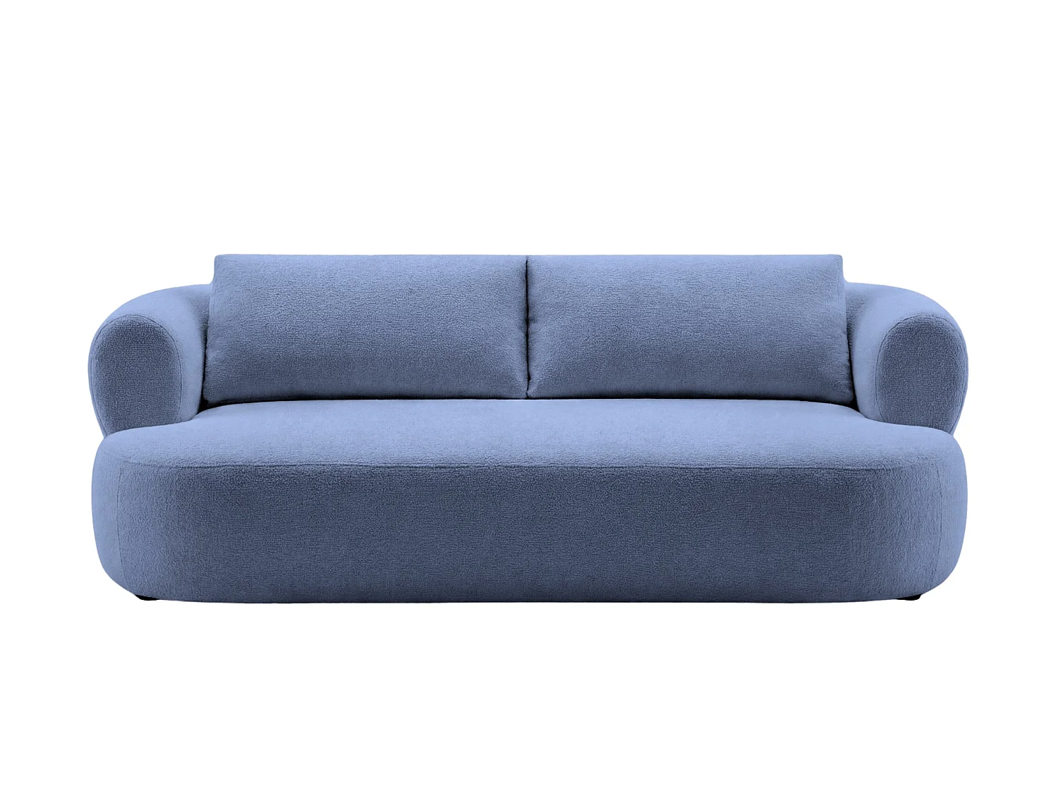 ELLY - Canapé droit tissu chenille 3 places Bleu