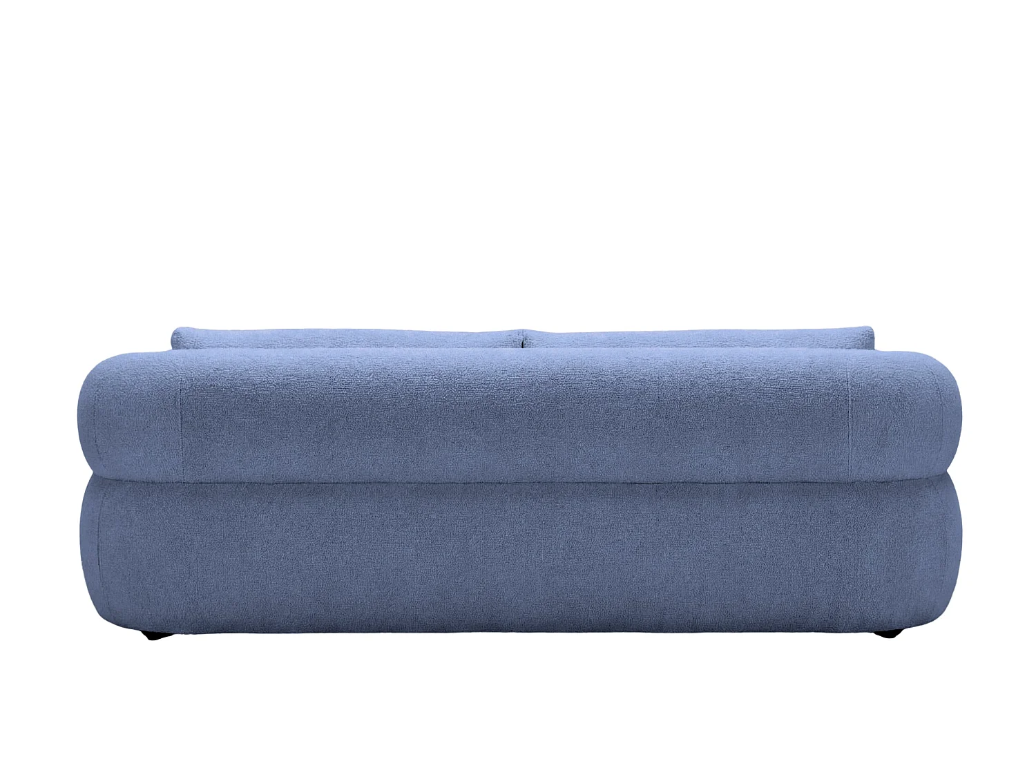 ELLY - Canapé droit tissu chenille 3 places Bleu