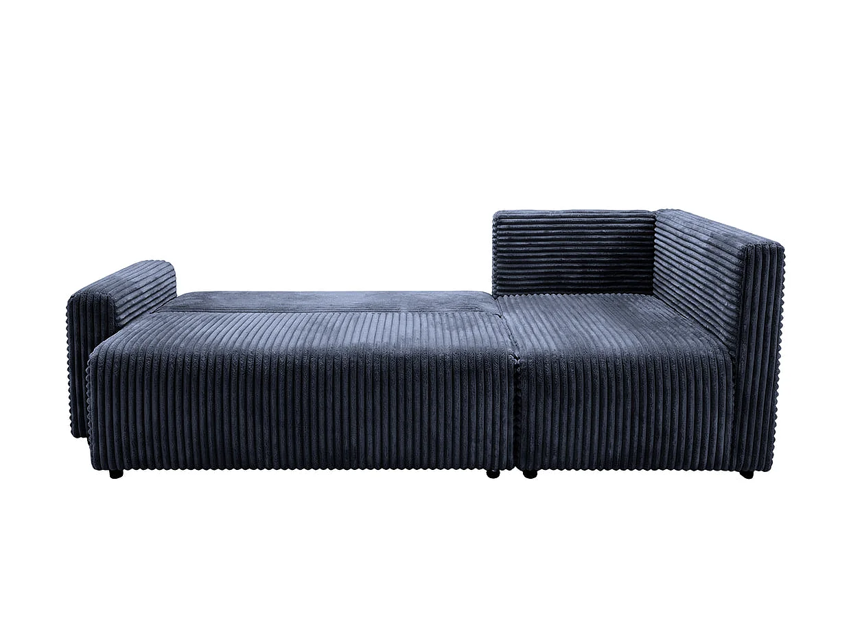 ELVIS L - 4 zits grote corduroy hoekbank - Blauw