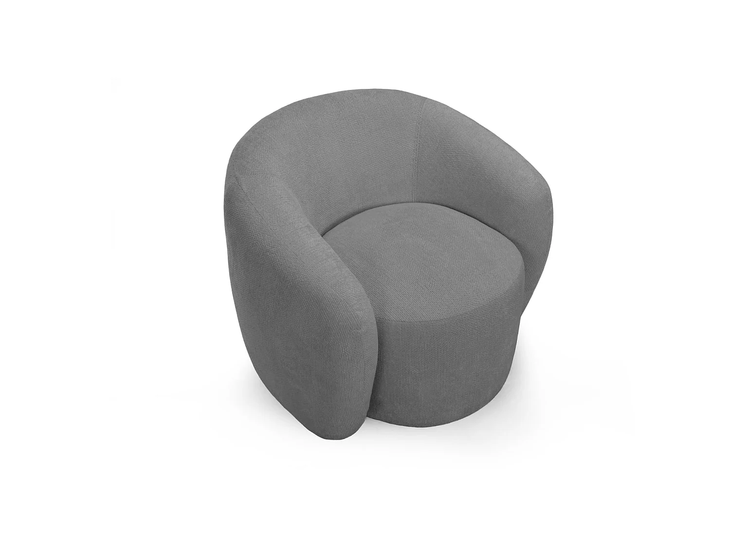 AURELIE - Pack Canapé droit 2 places + fauteuil + pouf tissu Gris foncé