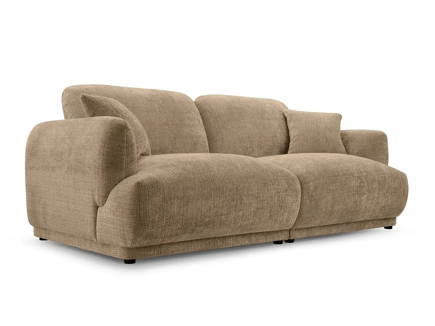 ROSALIE - 2-zits rechte bank in chenille stof - Koffie