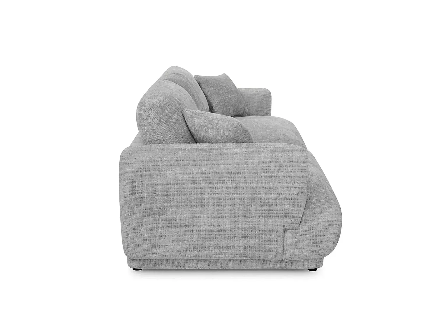 ROSALIE - Canapé droit tissu chenille 2 places Gris clair