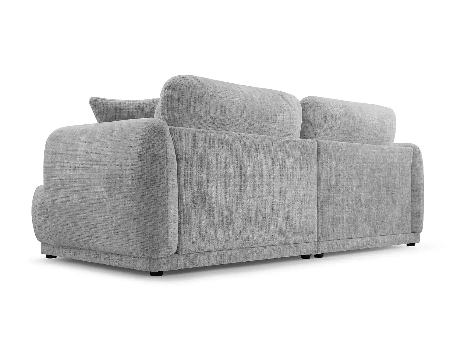 ROSALIE - Canapé droit tissu chenille 2 places Gris clair