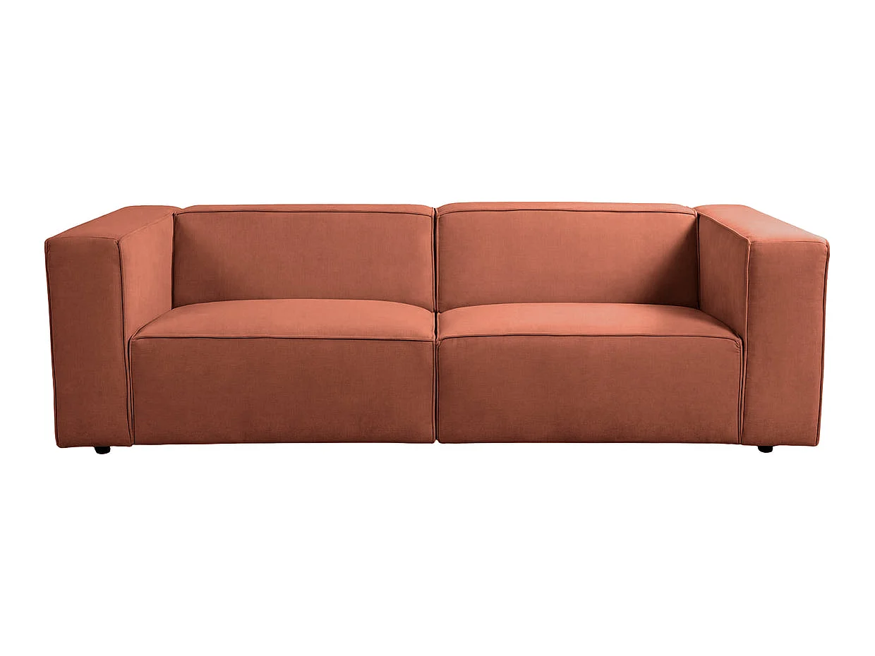 BASIL - Sofa 3-er rechte stof - Terracotta