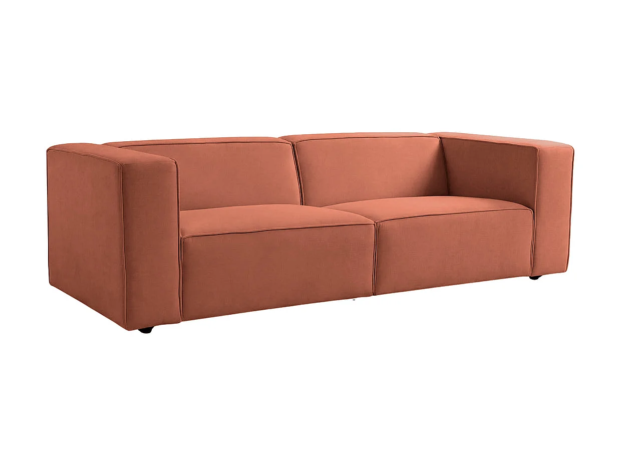 BASIL - Sofa 3-er rechte stof - Terracotta