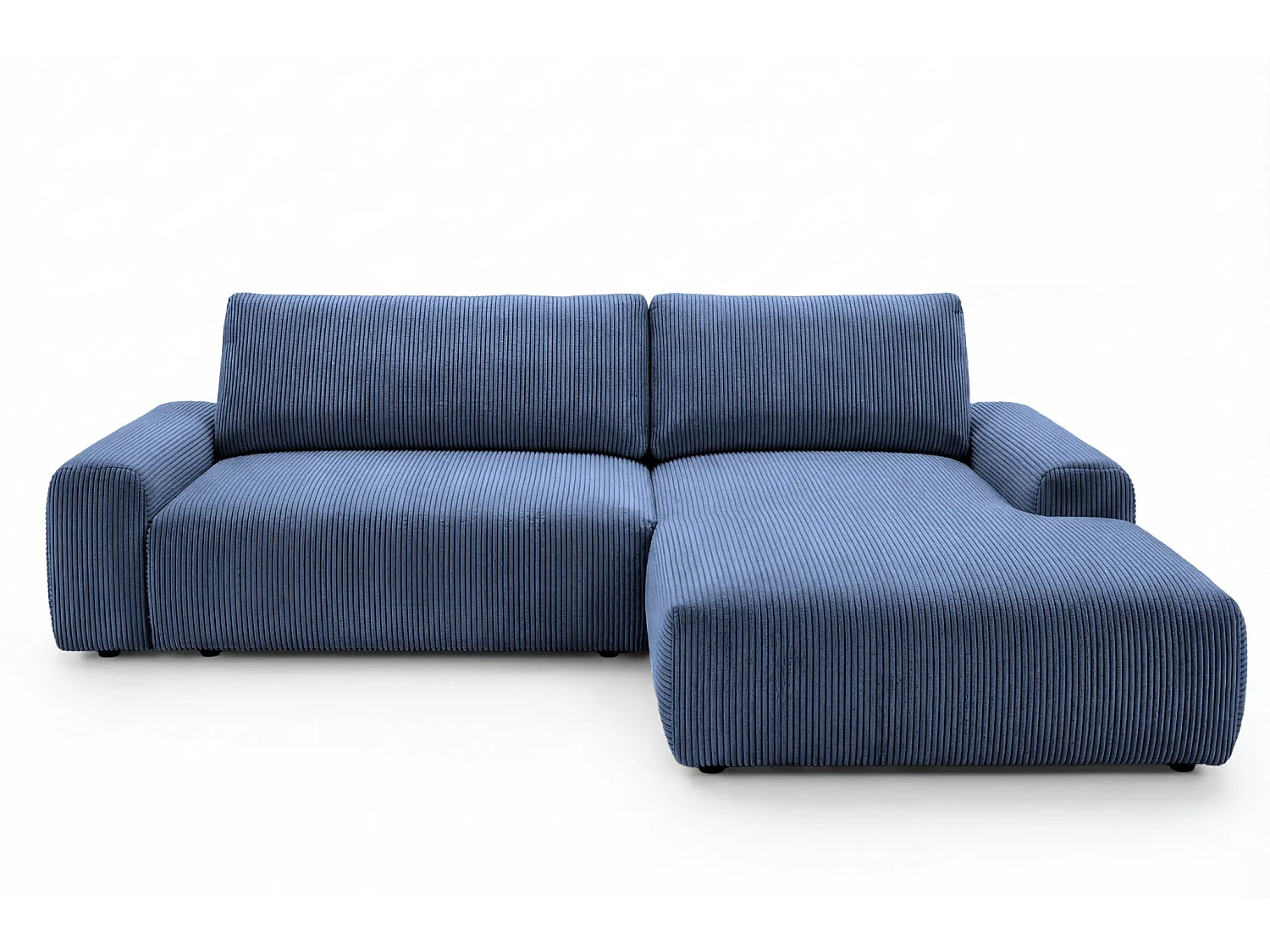 OLYMPE - 4 zits kleine corduroy hoekbank - Blauw
