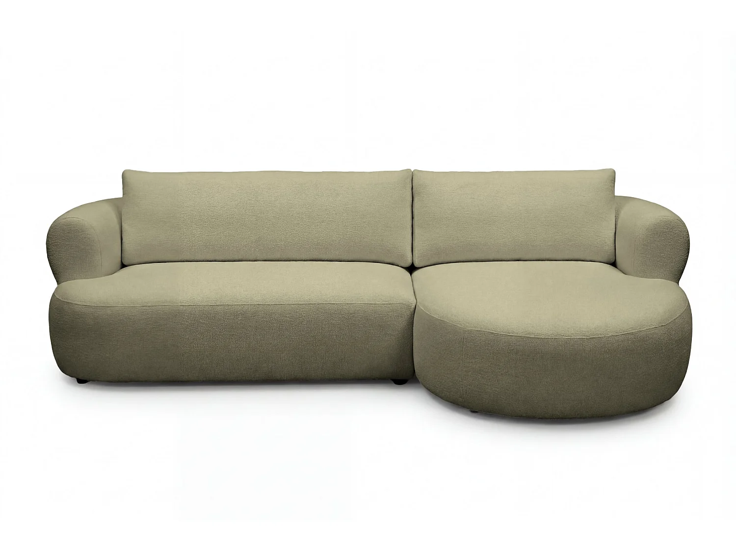ELLY - Canapé d'angle tissu chenille 4 places Vert Gauche