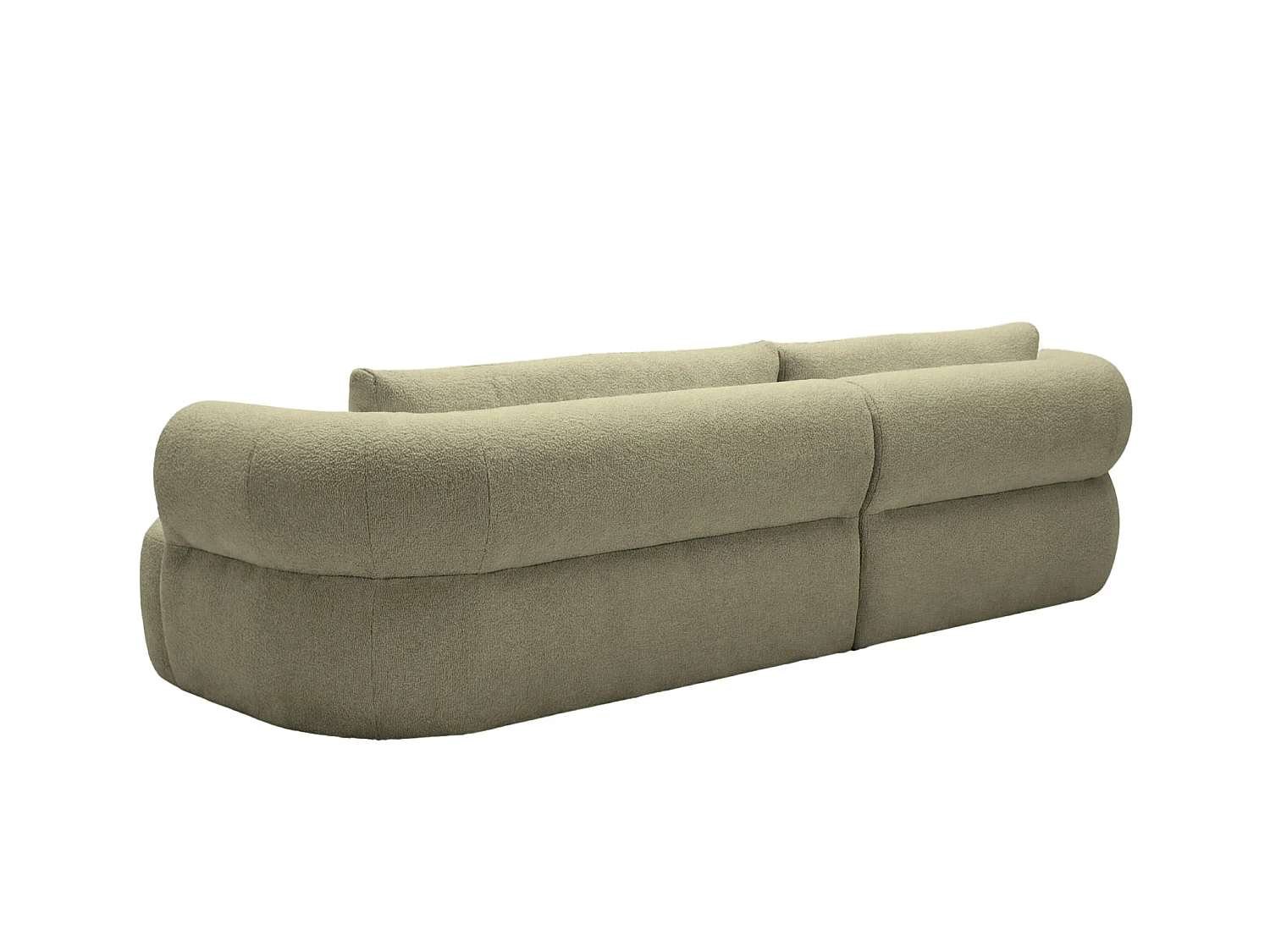 ELLY - Canapé d'angle tissu chenille 4 places Vert Gauche