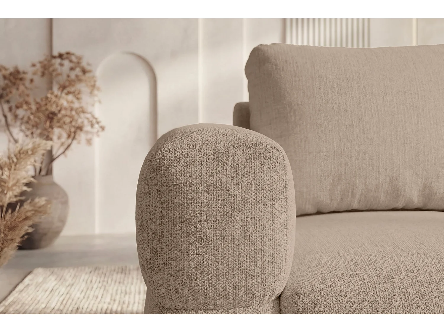ELTON - Sofa 2-er Recht Stof - Koffie