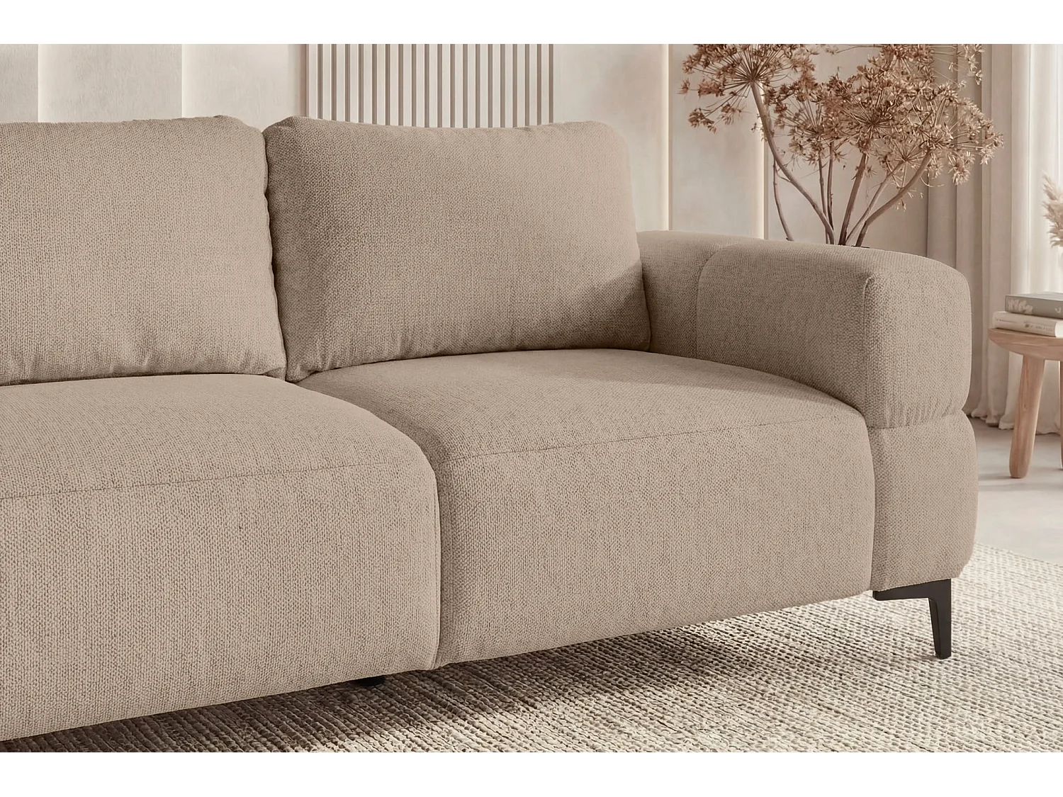 ELTON - Sofa 2-er Recht Stof - Koffie