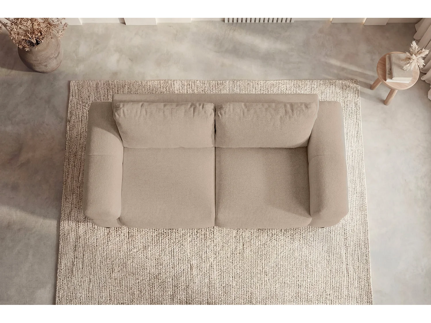 ELTON - Sofa 2-er Recht Stof - Koffie