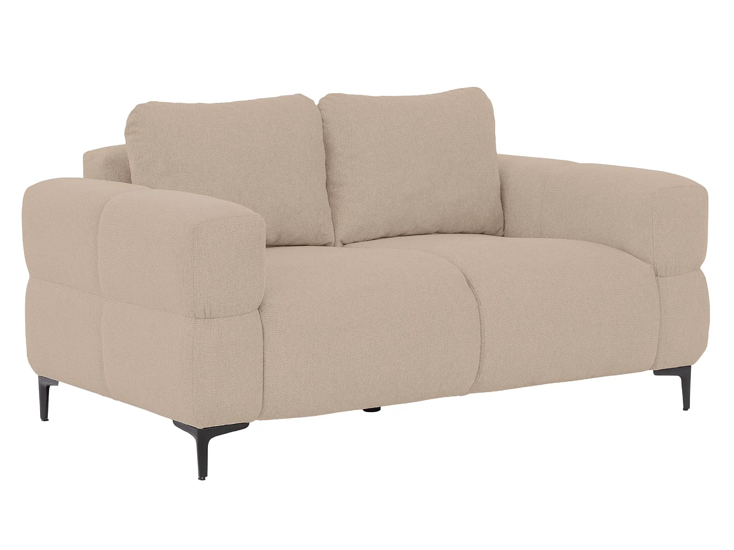 ELTON - Sofa 2-er Recht Stof - Koffie