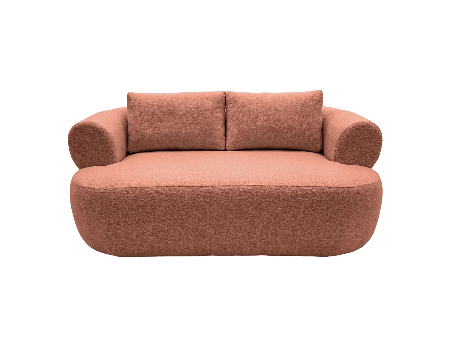 ELLY - Canapé droit tissu chenille 2 places Terracotta
