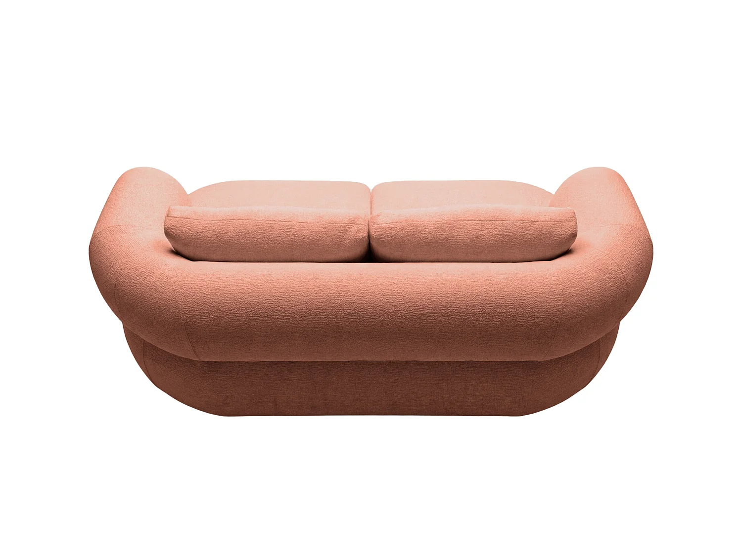 ELLY - Canapé droit tissu chenille 2 places Terracotta