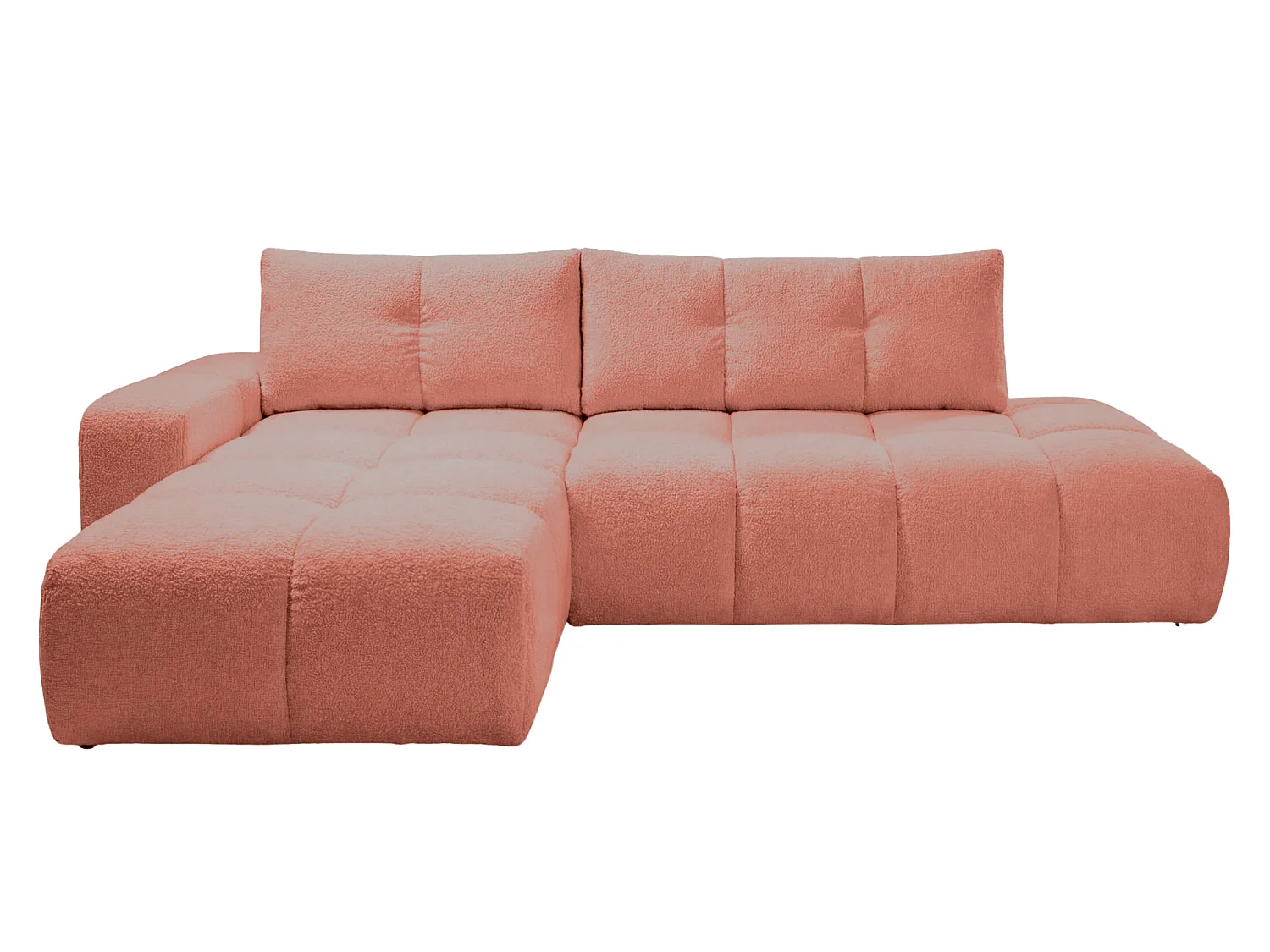 CONSTANCE - 4-zits hoekbank in chenille stof - Terracotta