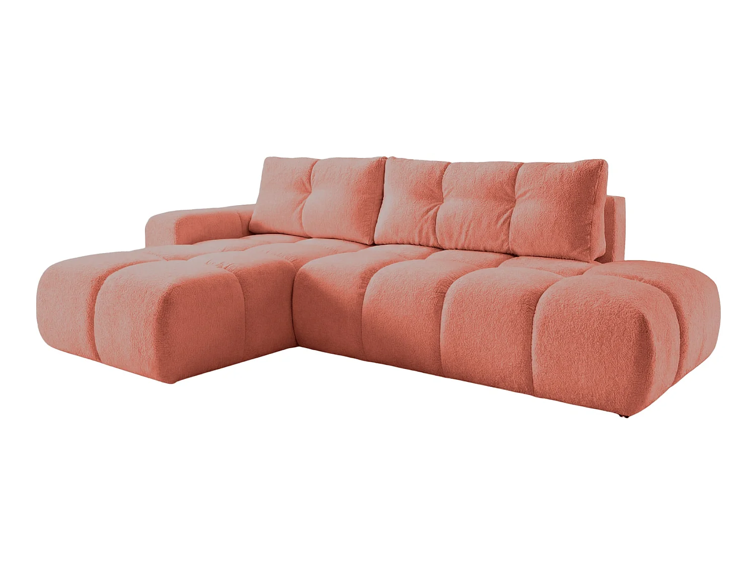 CONSTANCE - 4-zits hoekbank in chenille stof - Terracotta