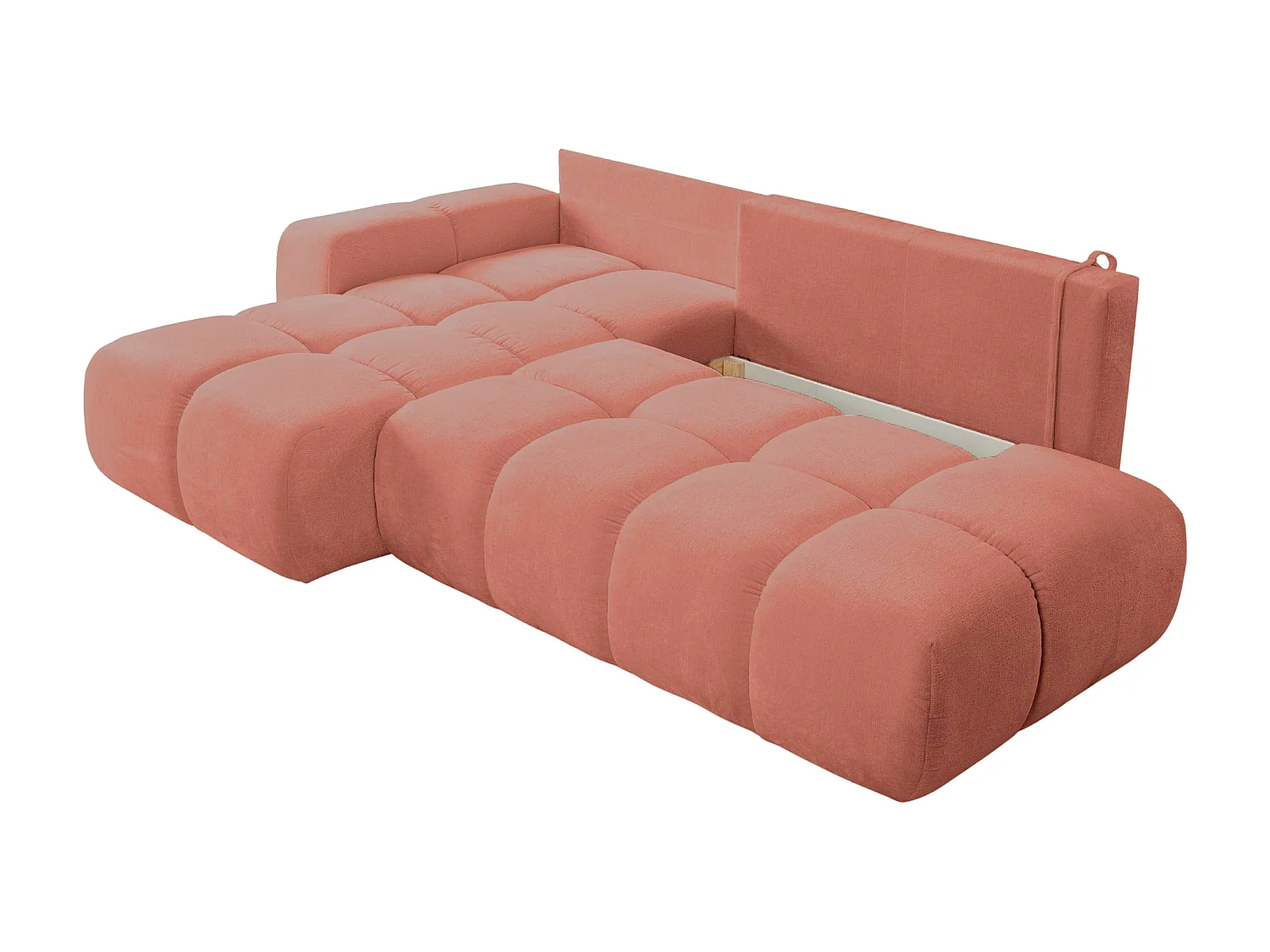 CONSTANCE - 4-zits hoekbank in chenille stof - Terracotta