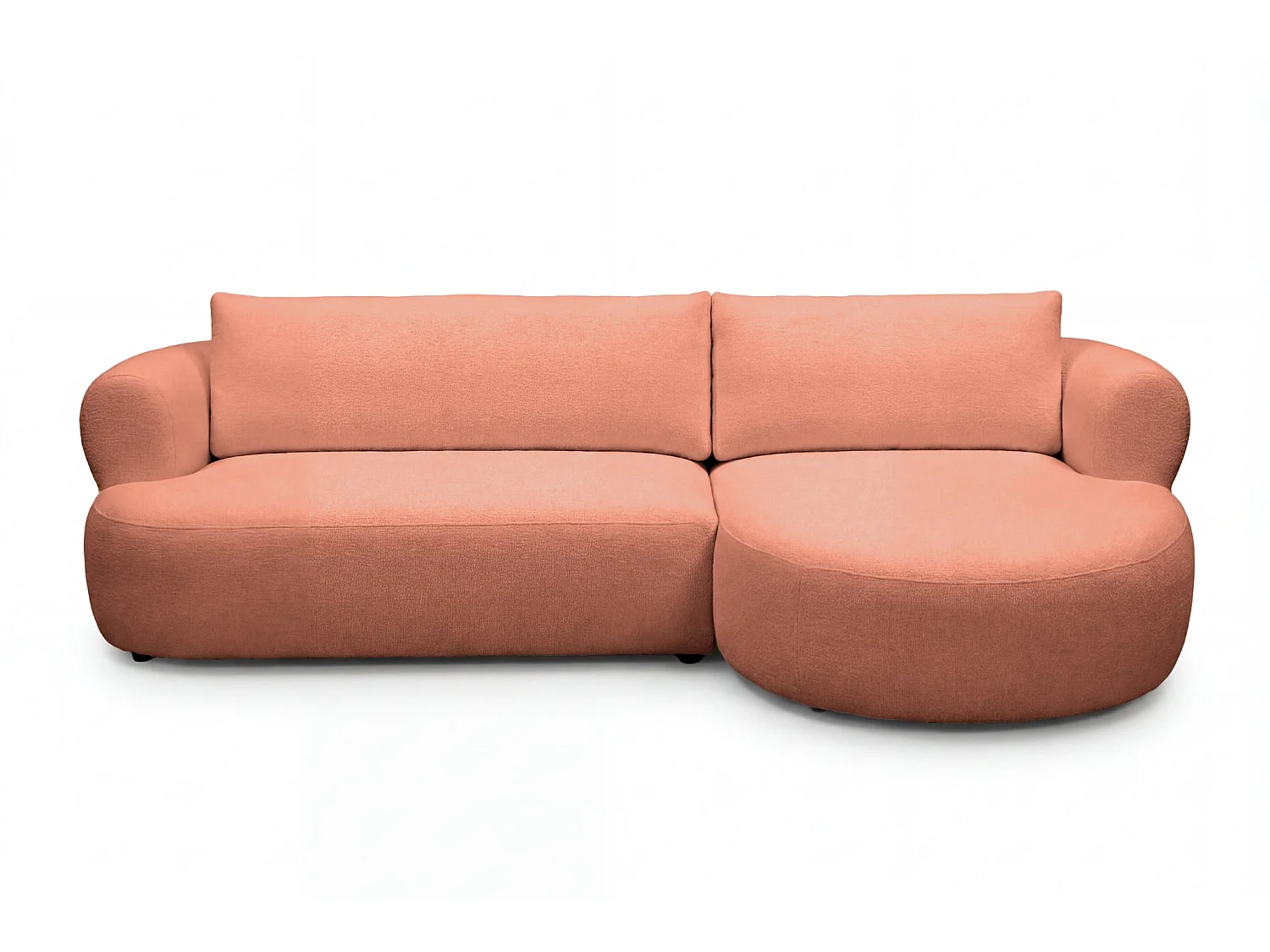 ELLY - 4-zits hoekbank in chenille stof - Recht - Terracotta