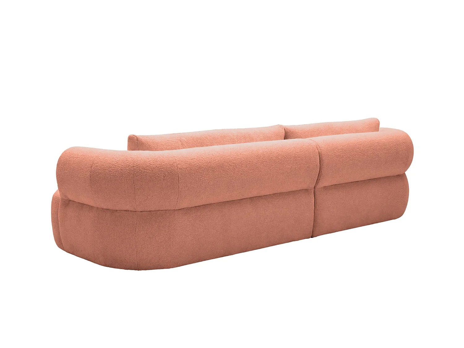 ELLY - 4-zits hoekbank in chenille stof - Recht - Terracotta