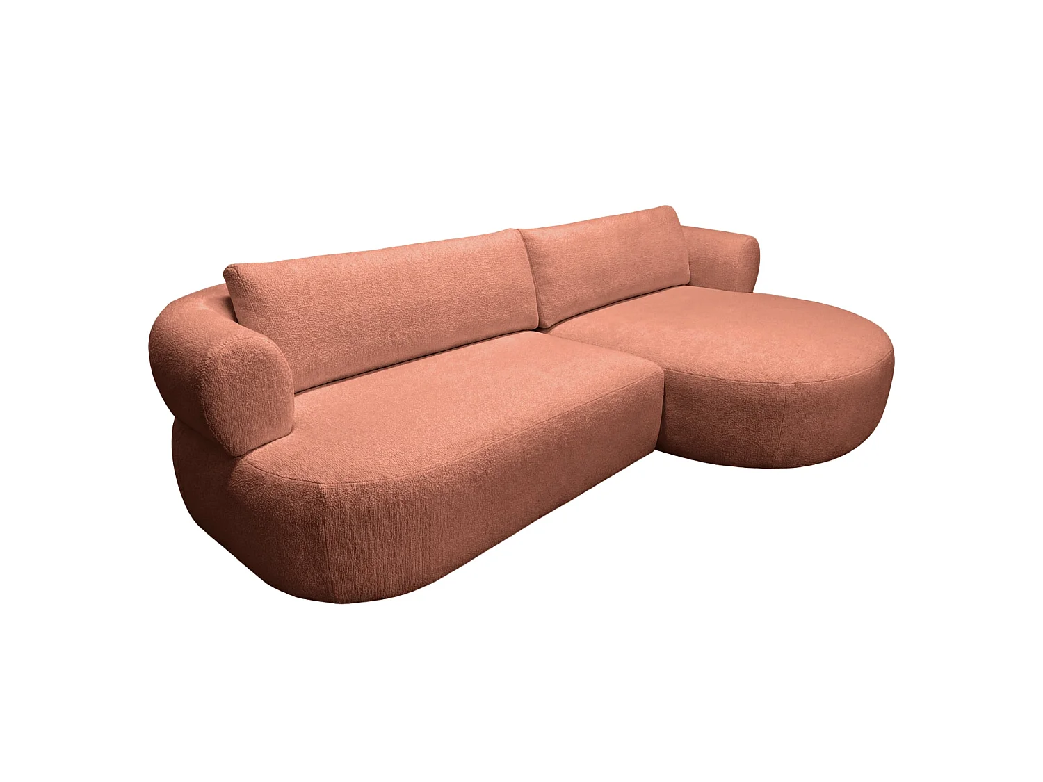 ELLY - 4-zits hoekbank in chenille stof - Recht - Terracotta