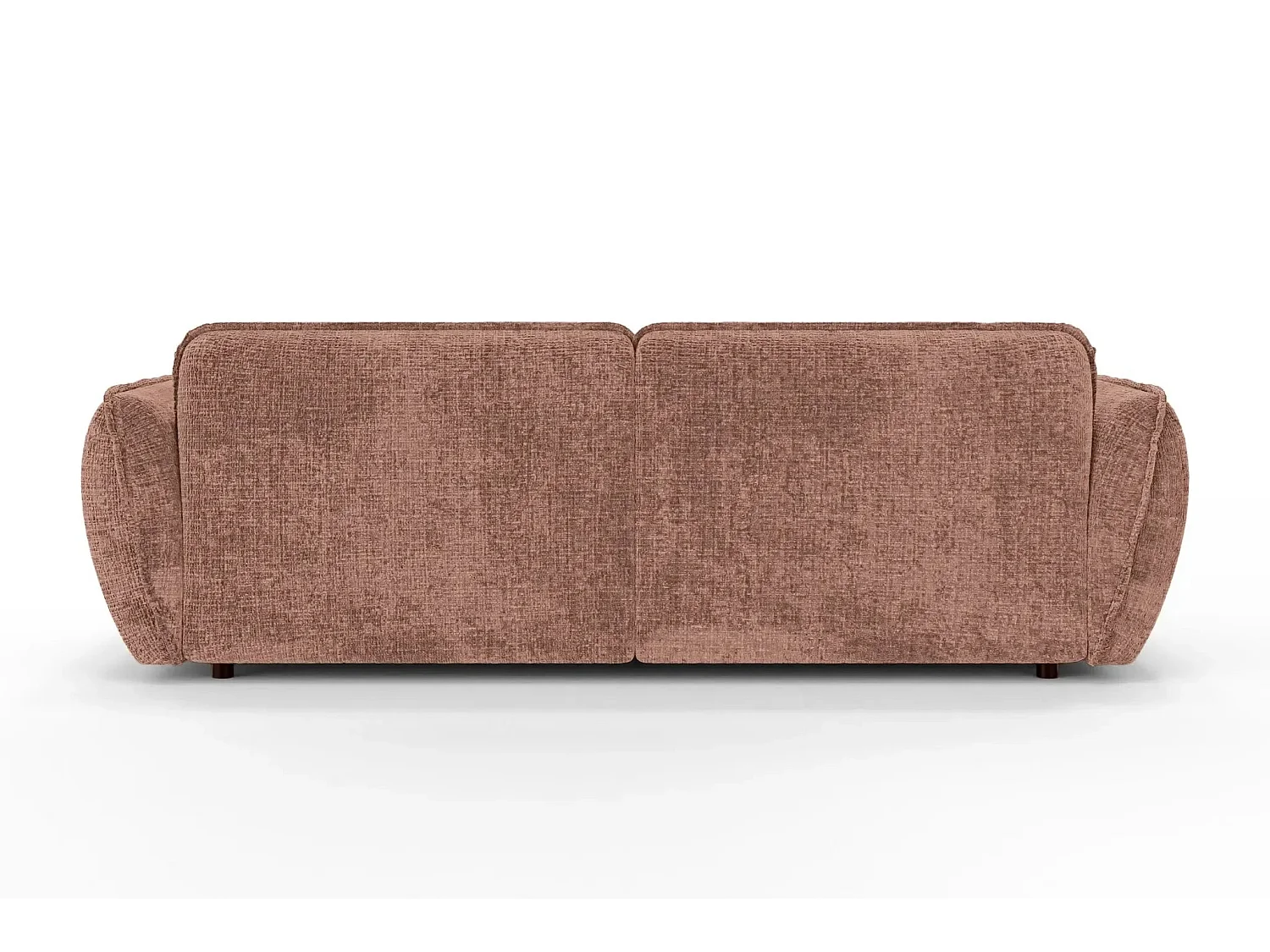 MONA - 4-zits hoekbank in chenille stof - Recht - Terracotta